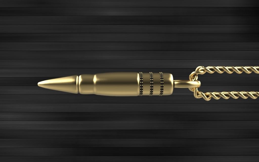 Bullet pendant 3D print model_8