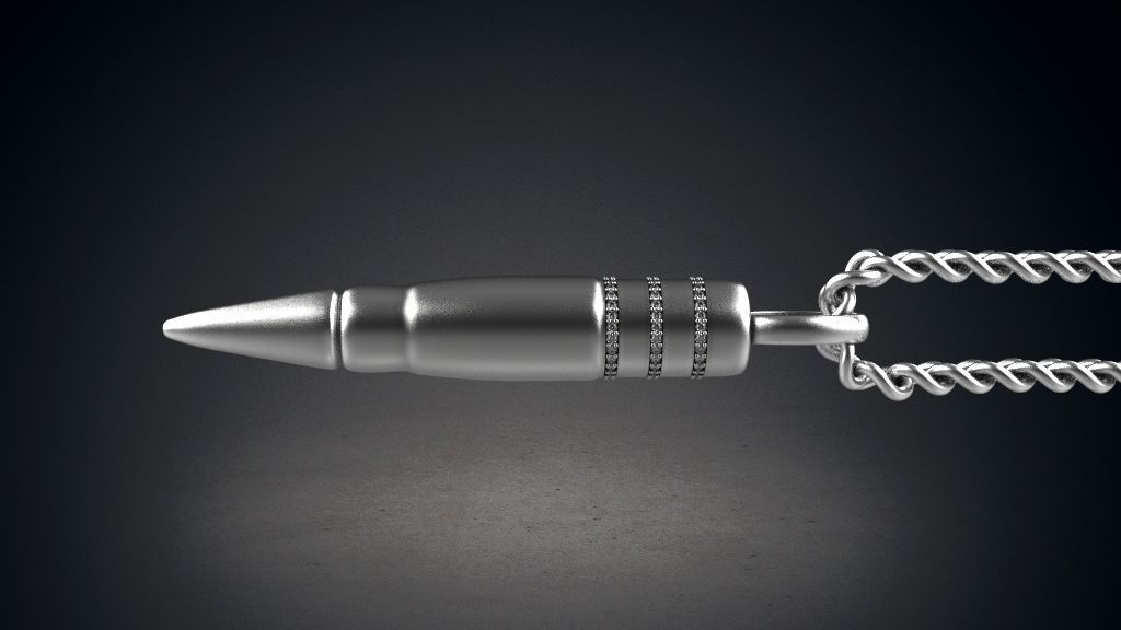 Bullet pendant 3D print model_5
