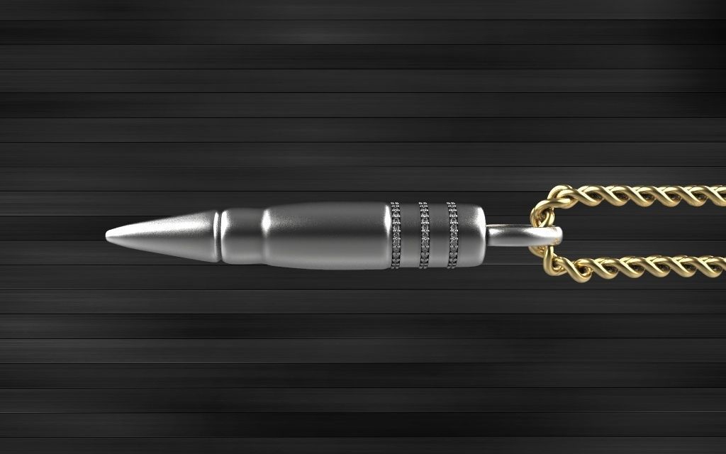 Bullet pendant 3D print model_7