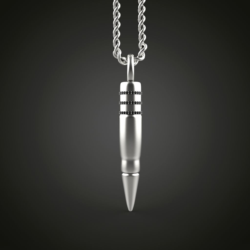 Bullet pendant 3D print model_9