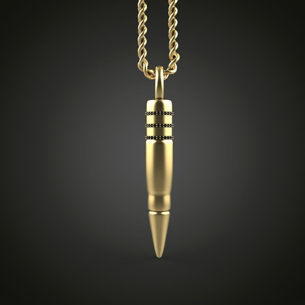 Bullet pendant 3D print model_1