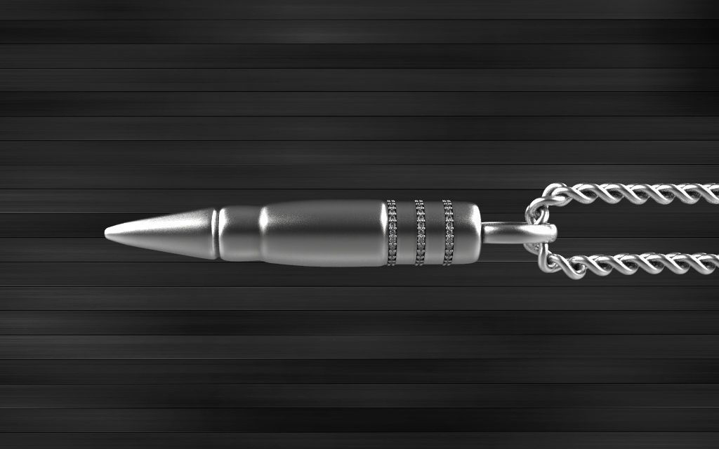 Bullet pendant 3D print model_6