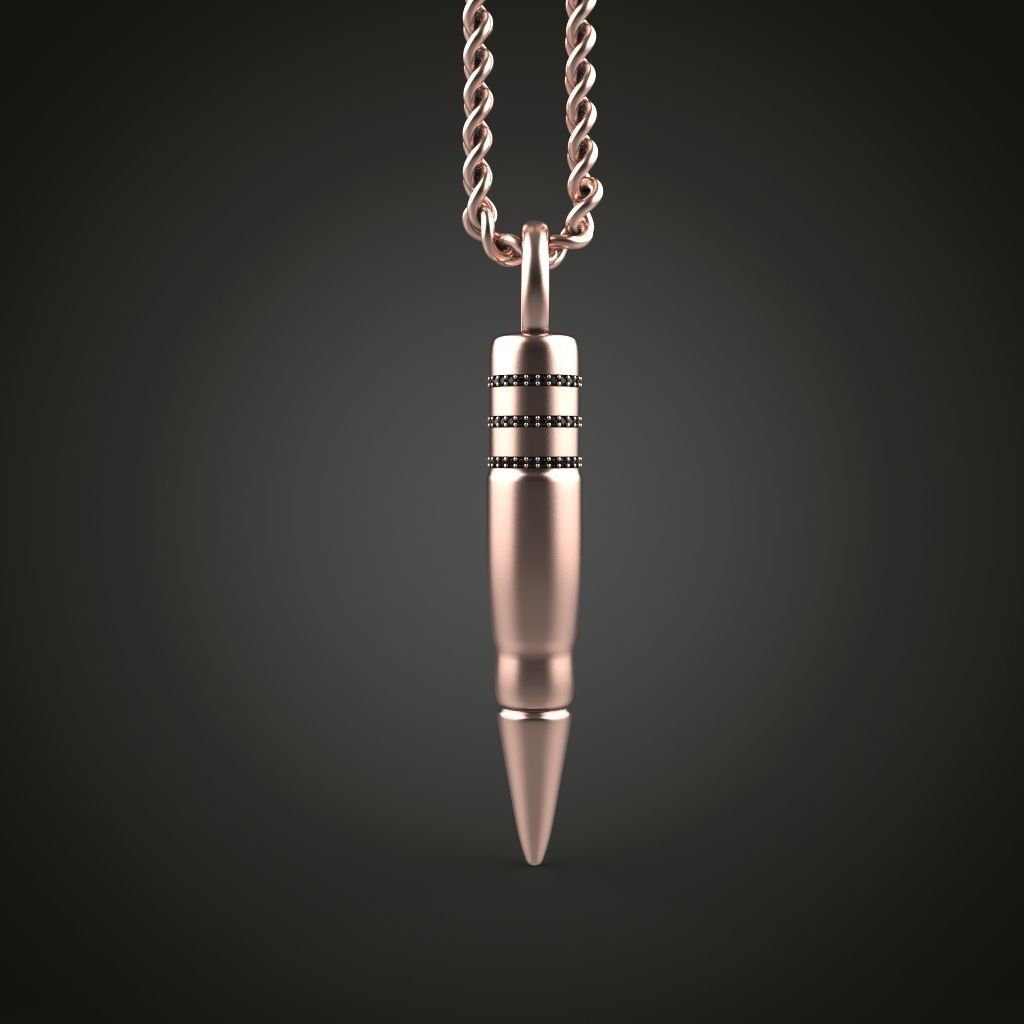 Bullet pendant 3D print model_2