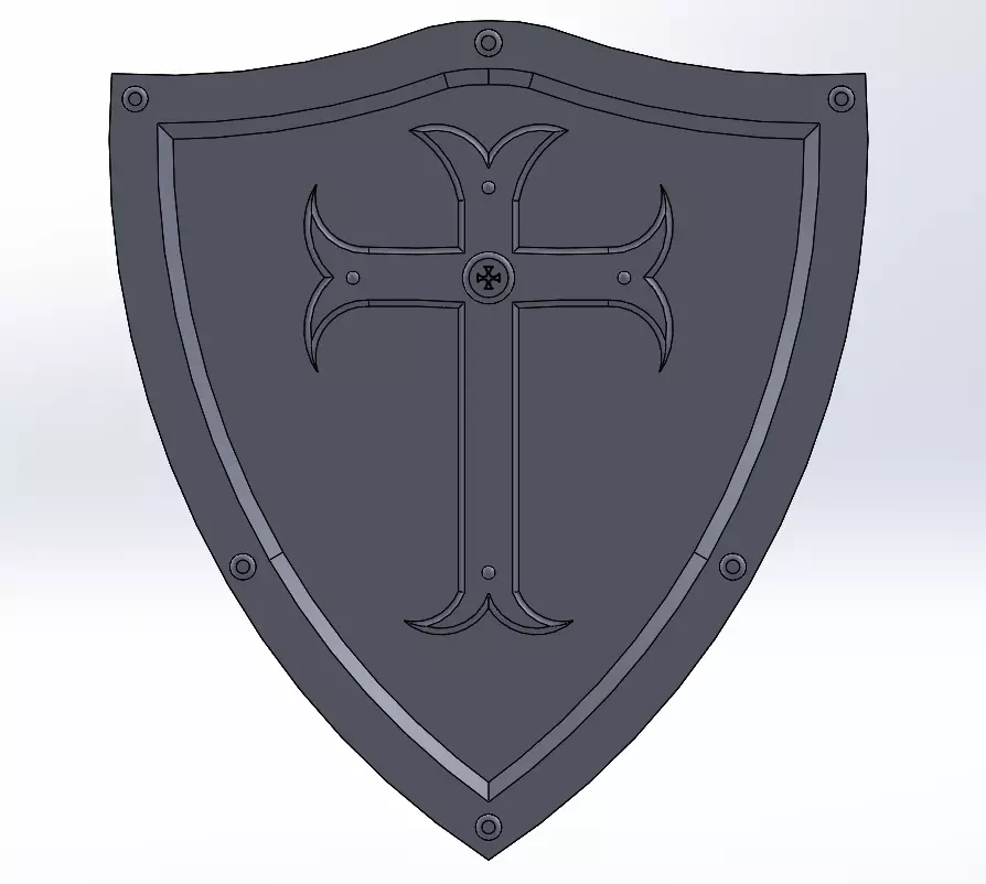 Templar shield 3D print model_0
