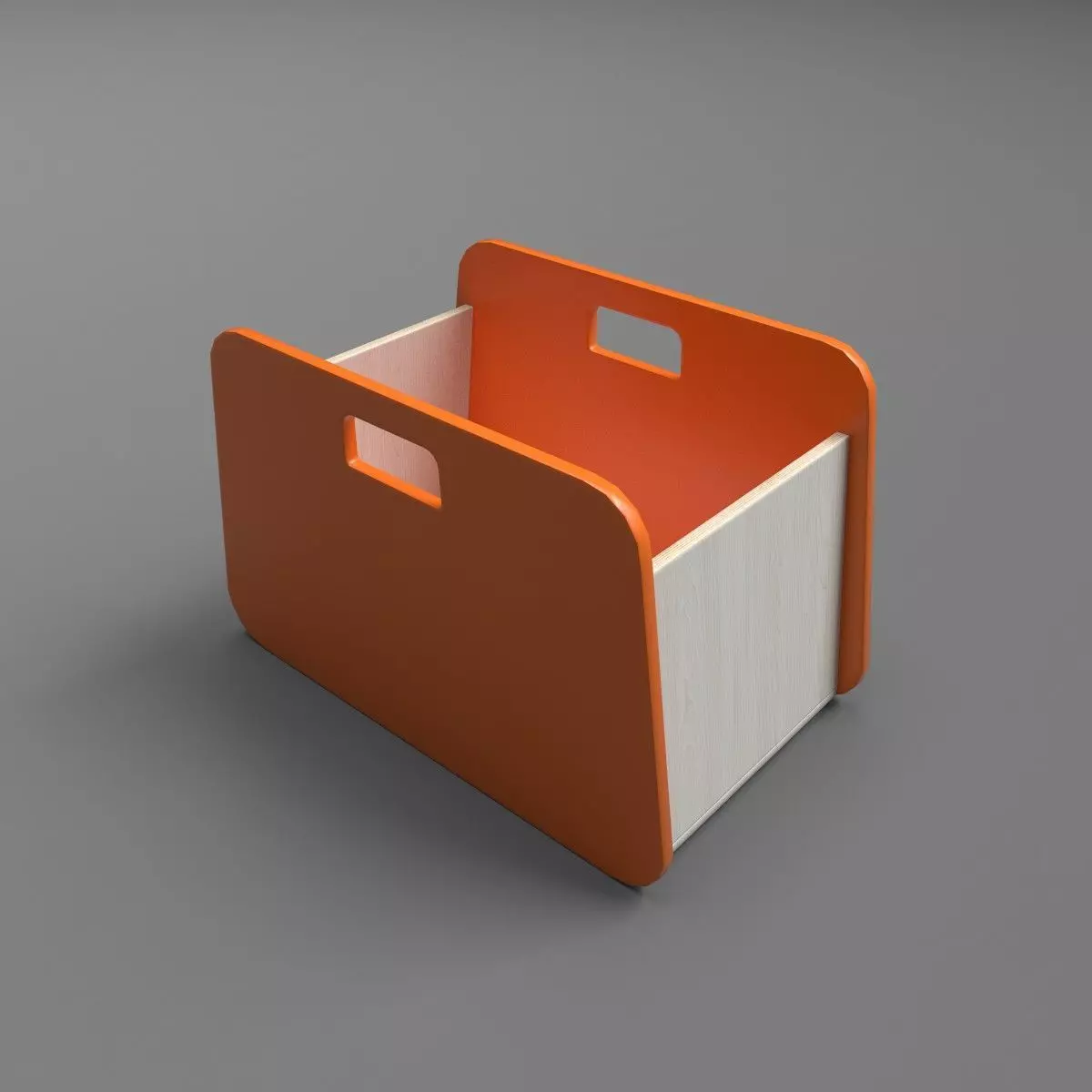 BacUp1Box Orange Low-poly 3D model_0