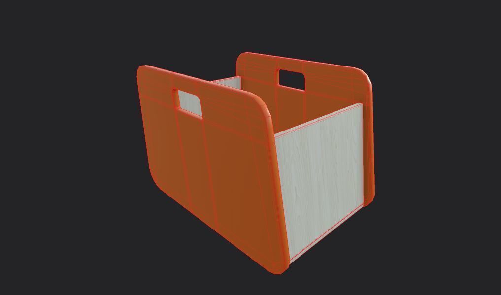 BacUp1Box Orange Low-poly 3D model_3