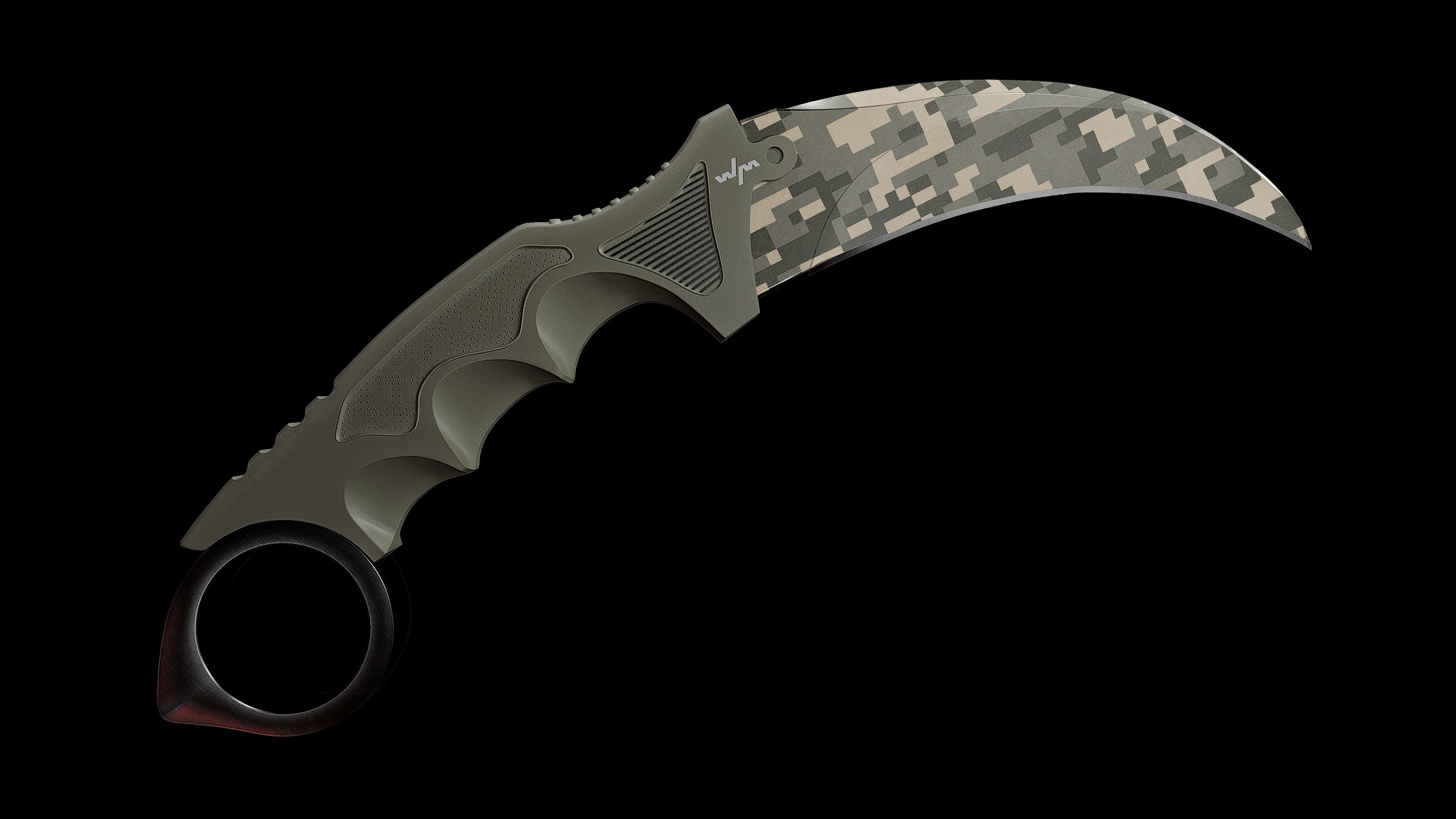 Karambit knife 3D model_3