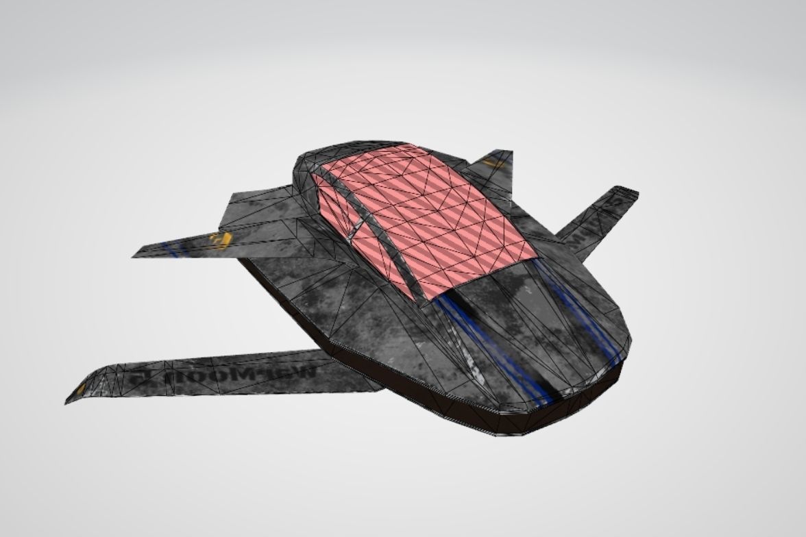 Sci-Fi Spaceship glTF glb PBR game-ready Low-poly WebGL model Low-poly 3D model_8