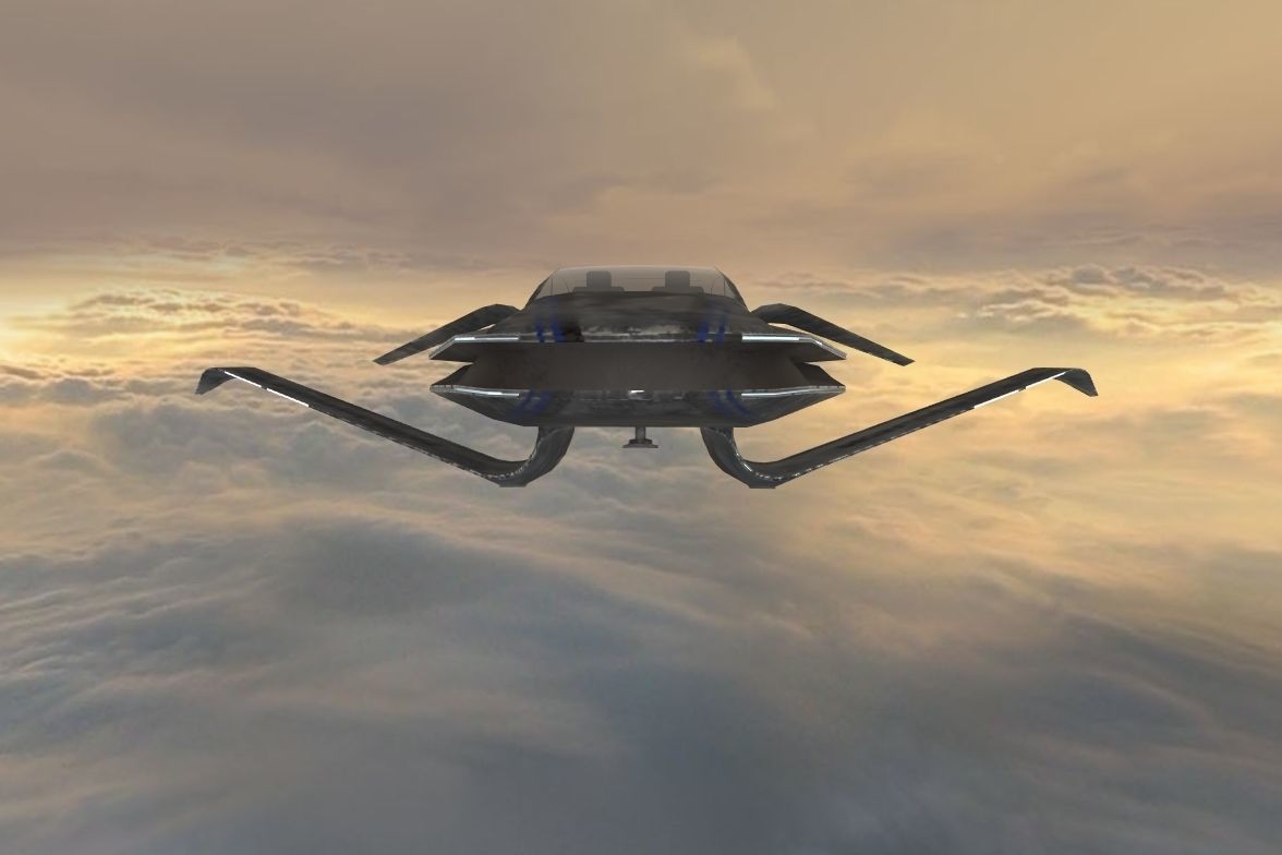 Sci-Fi Spaceship glTF glb PBR game-ready Low-poly WebGL model Low-poly 3D model_2