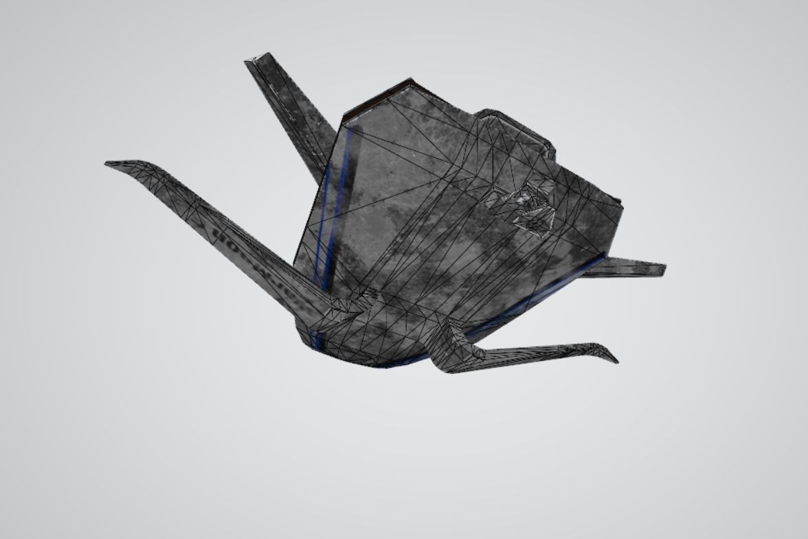 Sci-Fi Spaceship glTF glb PBR game-ready Low-poly WebGL model Low-poly 3D model_9