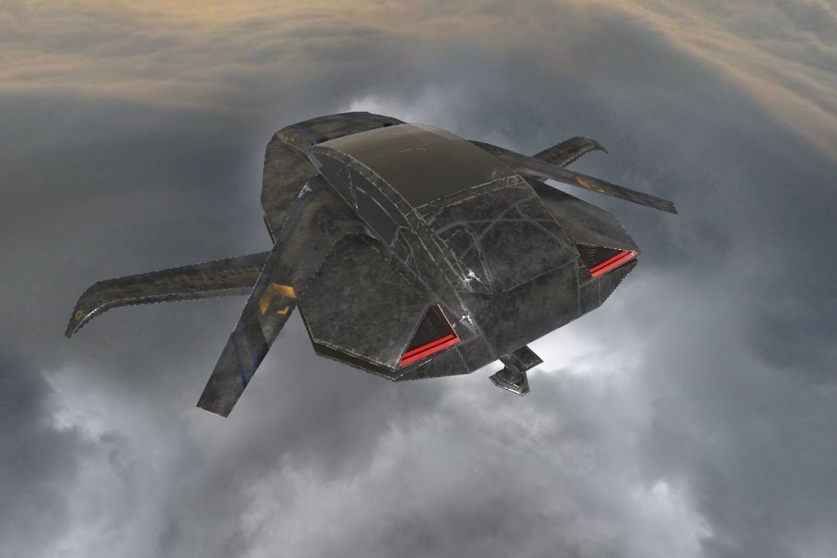 Sci-Fi Spaceship glTF glb PBR game-ready Low-poly WebGL model Low-poly 3D model_6