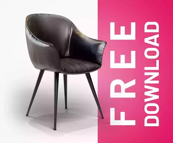 Black Leather Chair Free low-poly 3D model