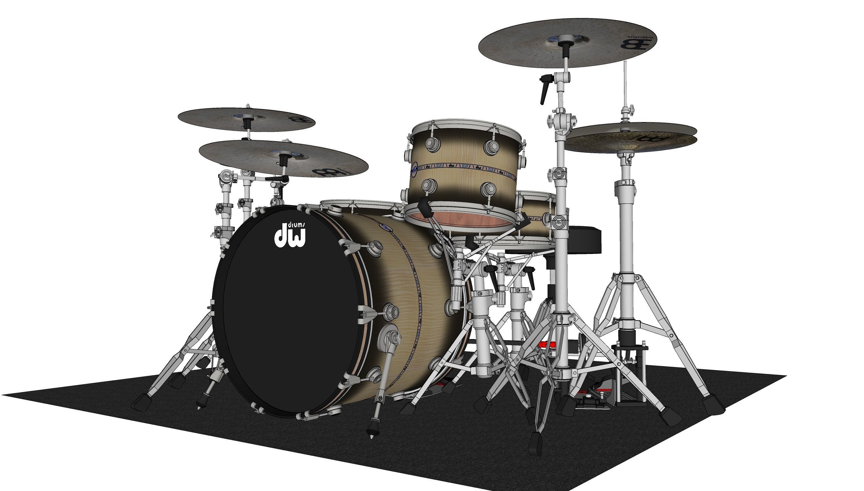 Drumkit - DW drums Low-poly 3D model_5