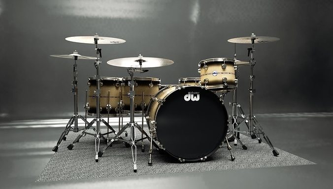 Drumkit - DW drums Low-poly 3D model