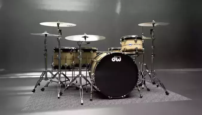 Drumkit - DW drums Low-poly 3D model