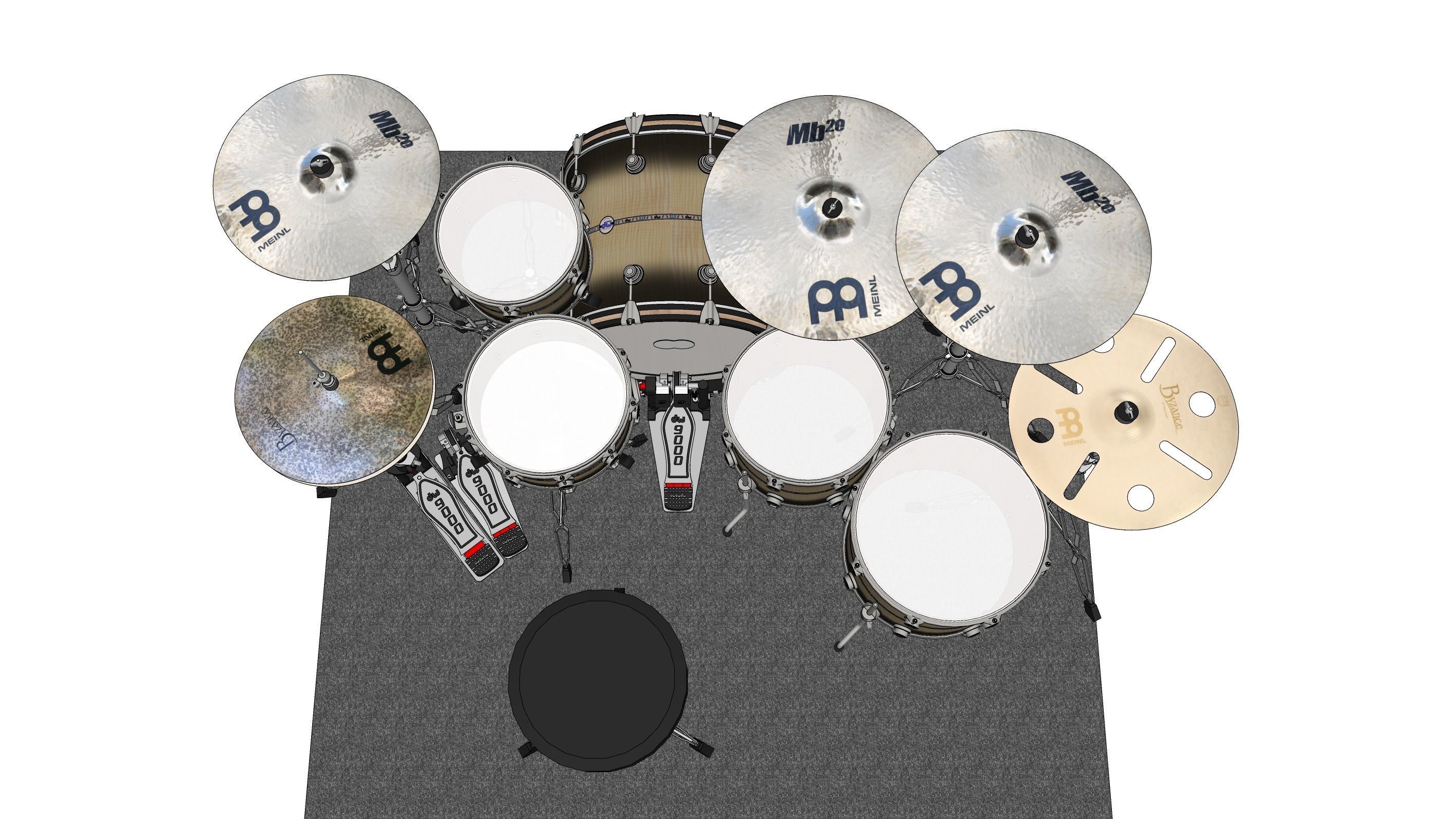 Drumkit - DW drums Low-poly 3D model_4