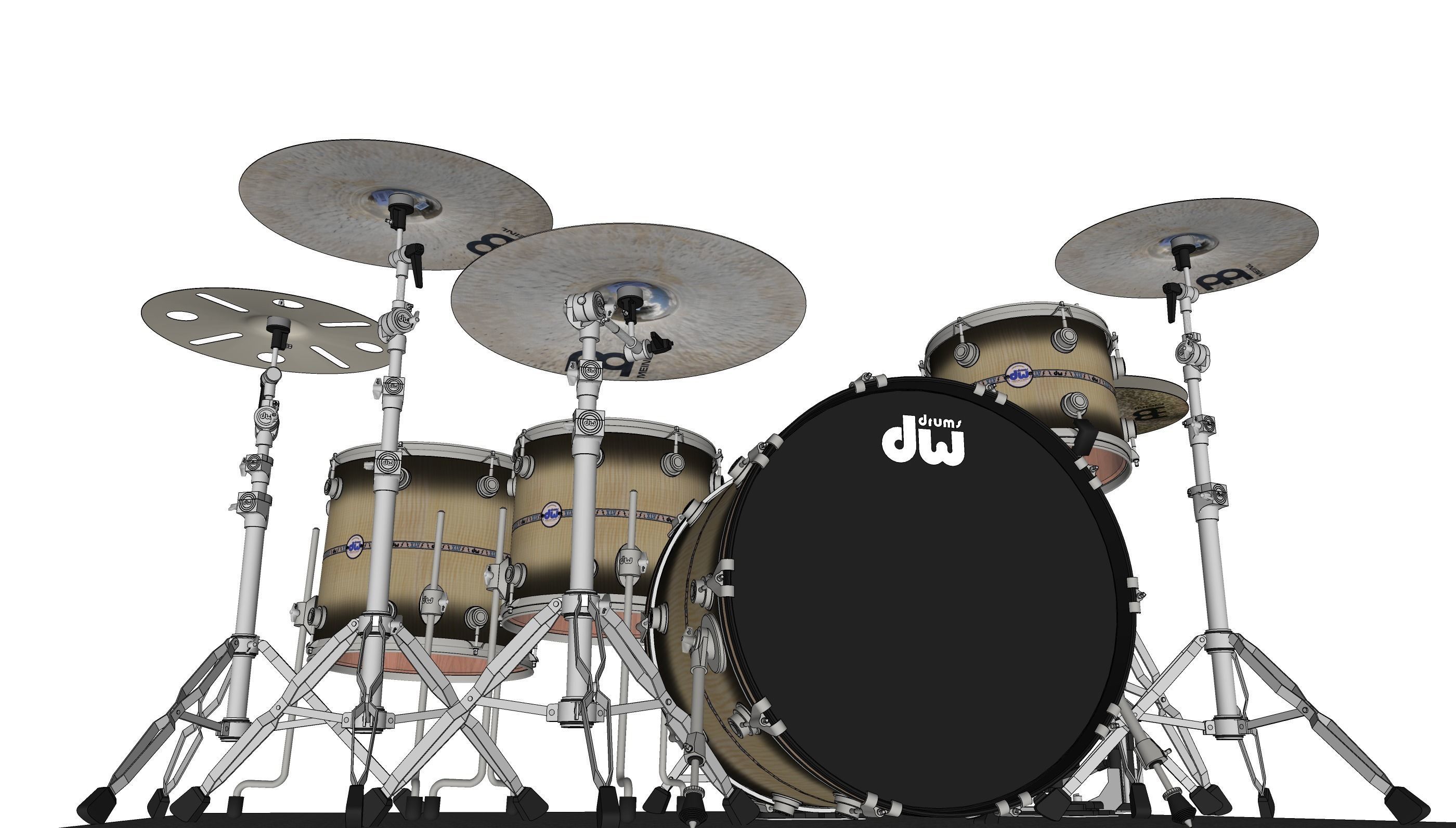 Drumkit - DW drums Low-poly 3D model_8