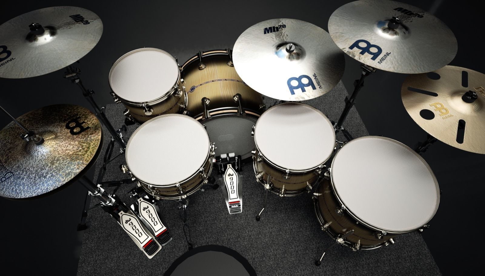 Drumkit - DW drums Low-poly 3D model_2