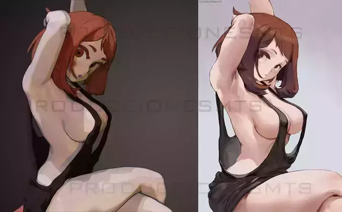 sexy uraraka boku no hero - one version body 3D print model