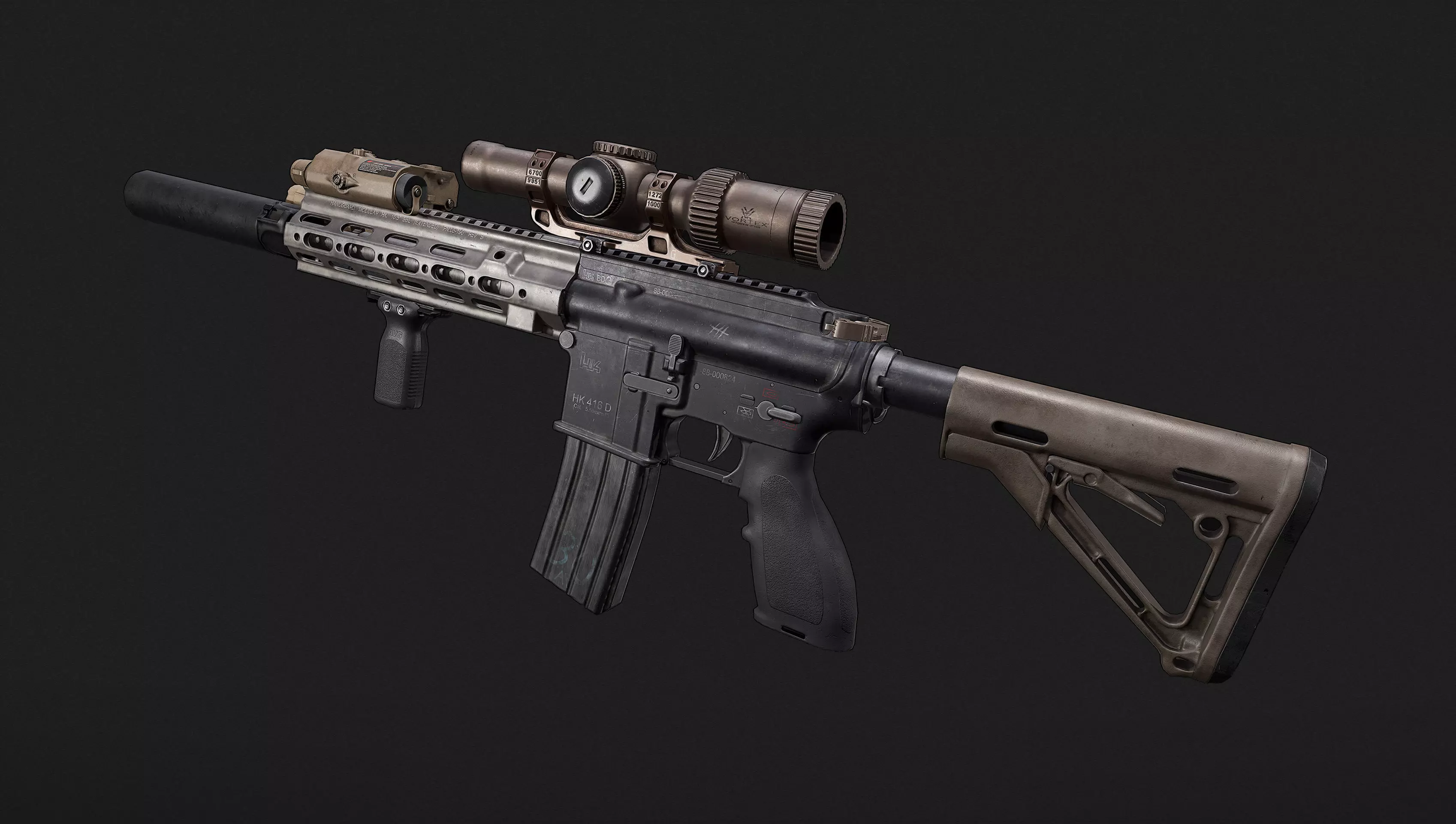 hk 416 AR Low-poly 3D model_0