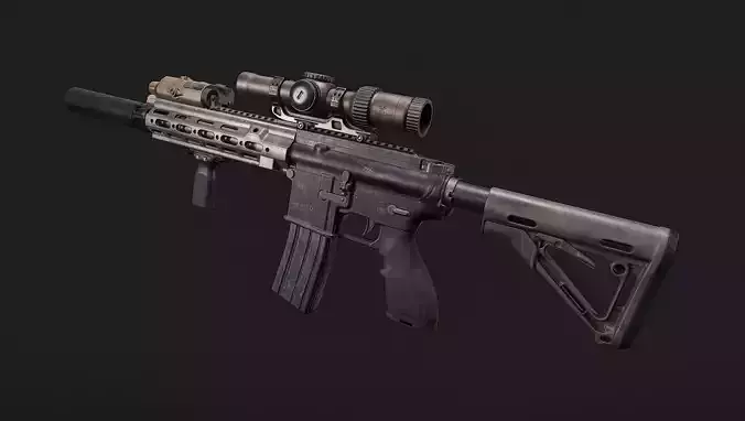 hk 416 AR Low-poly 3D model
