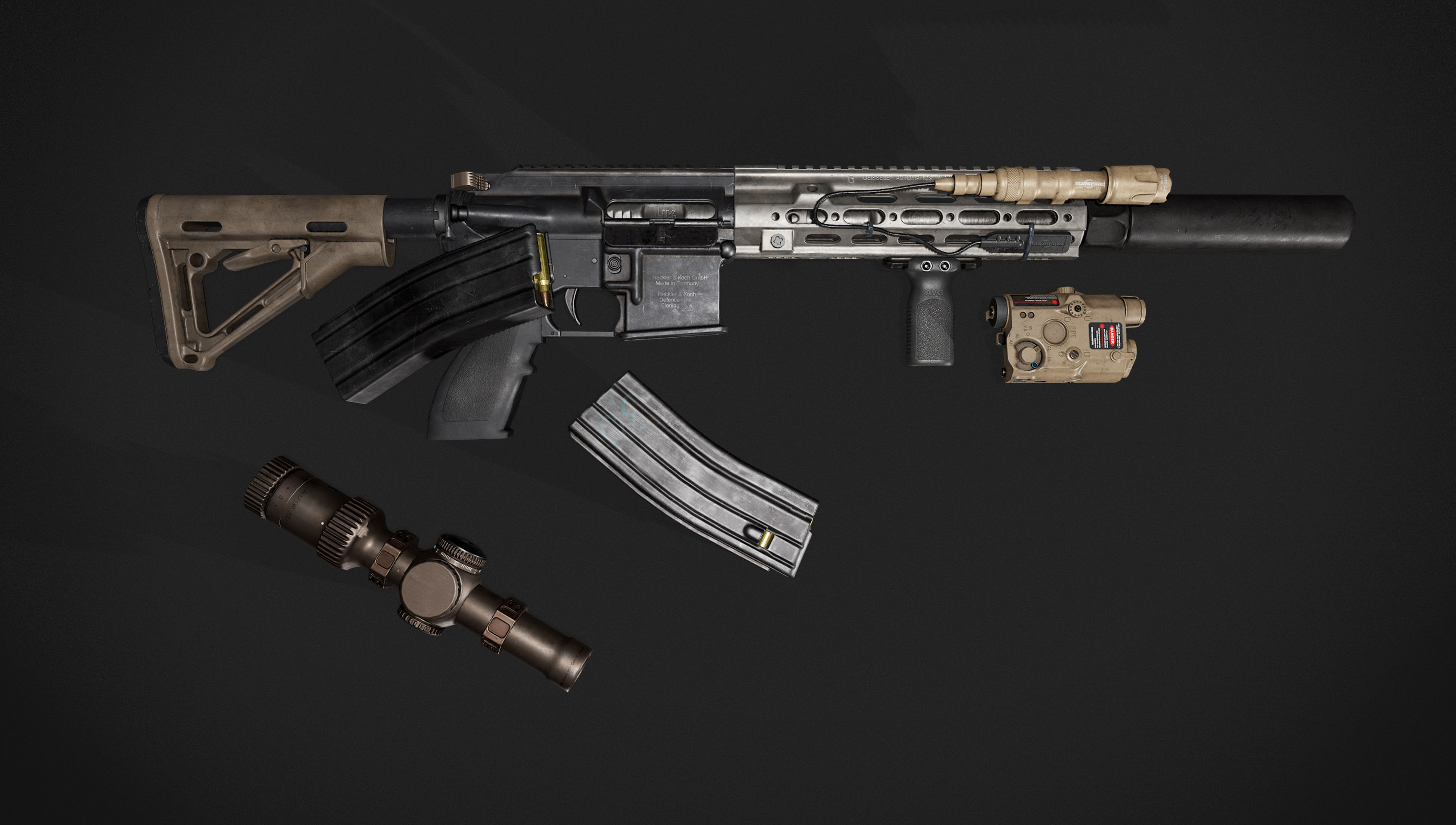 hk 416 AR Low-poly 3D model_10