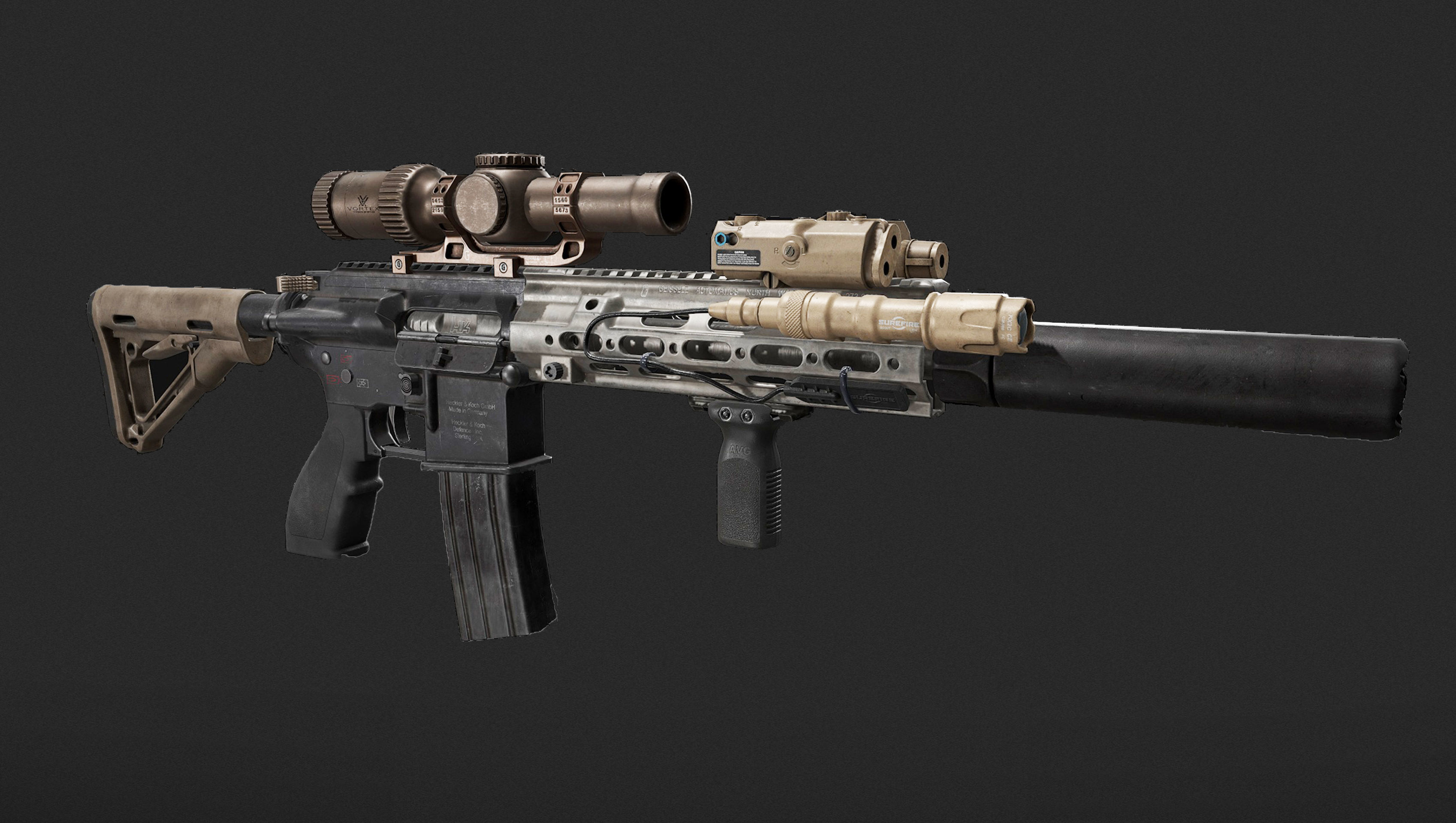 hk 416 AR Low-poly 3D model_1