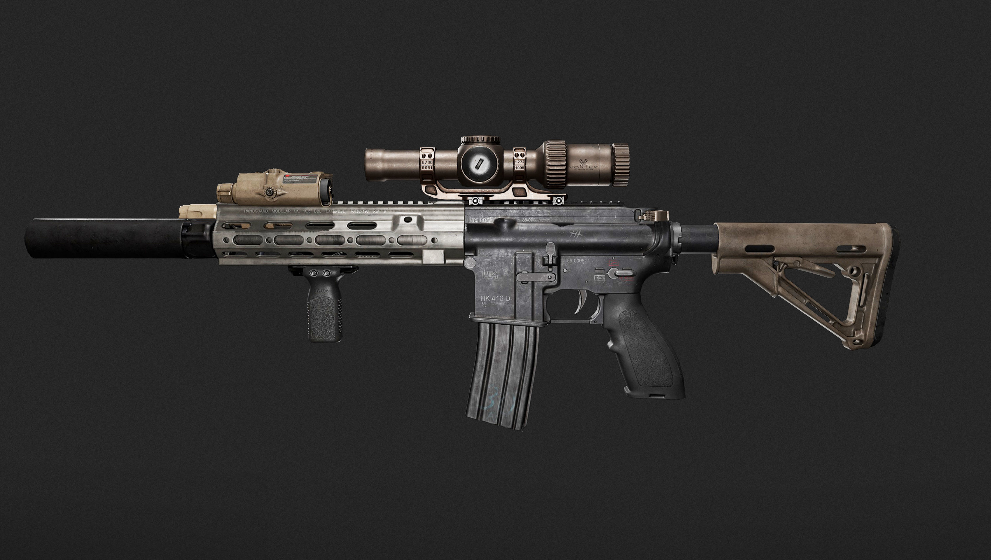 hk 416 AR Low-poly 3D model_3