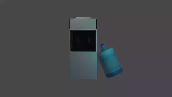 Low Poly Water Cooler game ready Low-poly 3D model