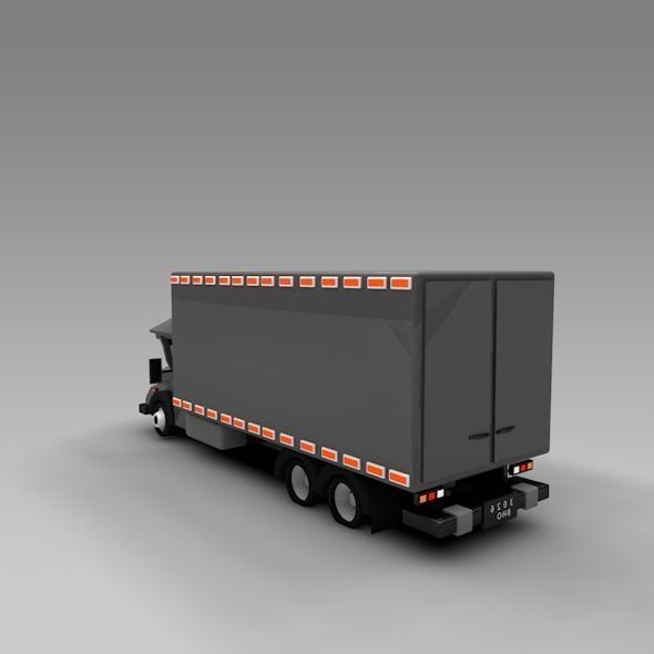 Low Poly Truck Refrigerator Low-poly 3D model_1