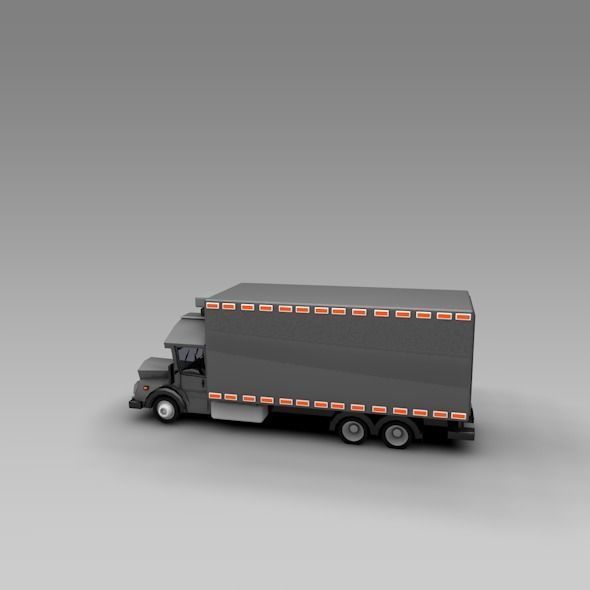 Low Poly Truck Refrigerator Low-poly 3D model_9