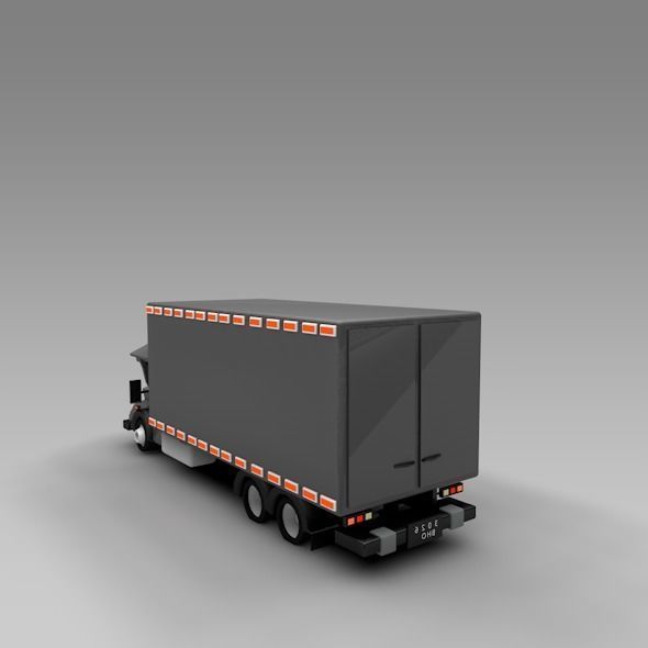 Low Poly Truck Refrigerator Low-poly 3D model_5
