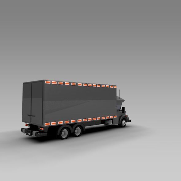 Low Poly Truck Refrigerator Low-poly 3D model_7