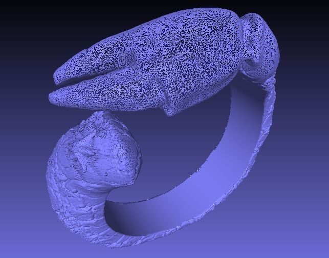 Crab tongs ring 3D print model_4