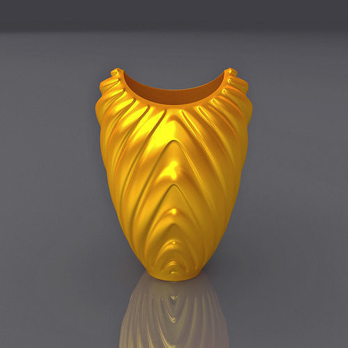 Wavy Pattern Vase Design 3D Print Model 3D print model