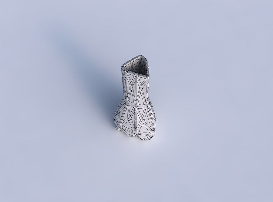 Vase puffy triangle with triangle plates 3D print model_6