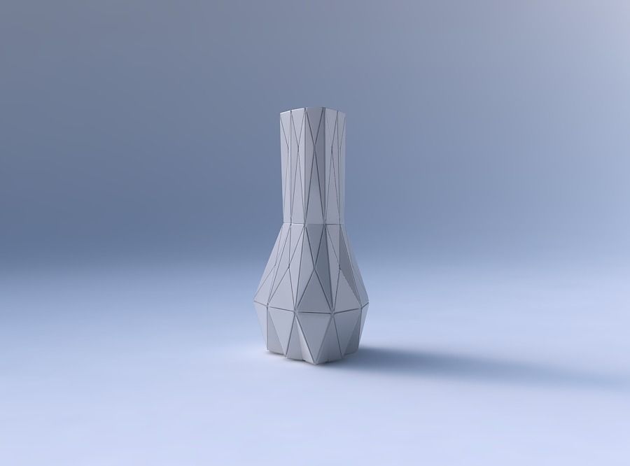 Vase puffy triangle with triangle plates 3D print model_4