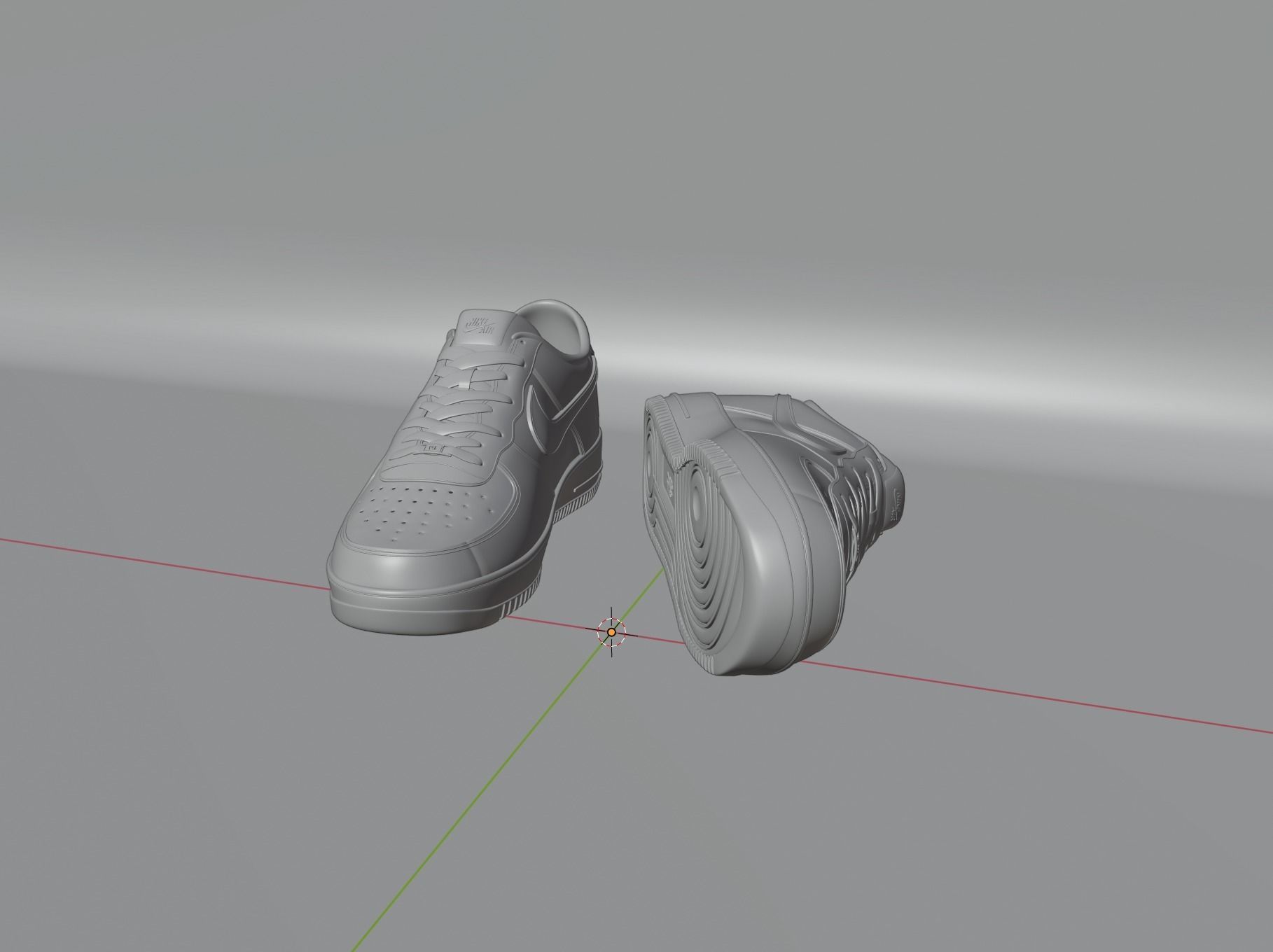 Nike Air Force 1 Cactus Jack Low-poly 3D model_7