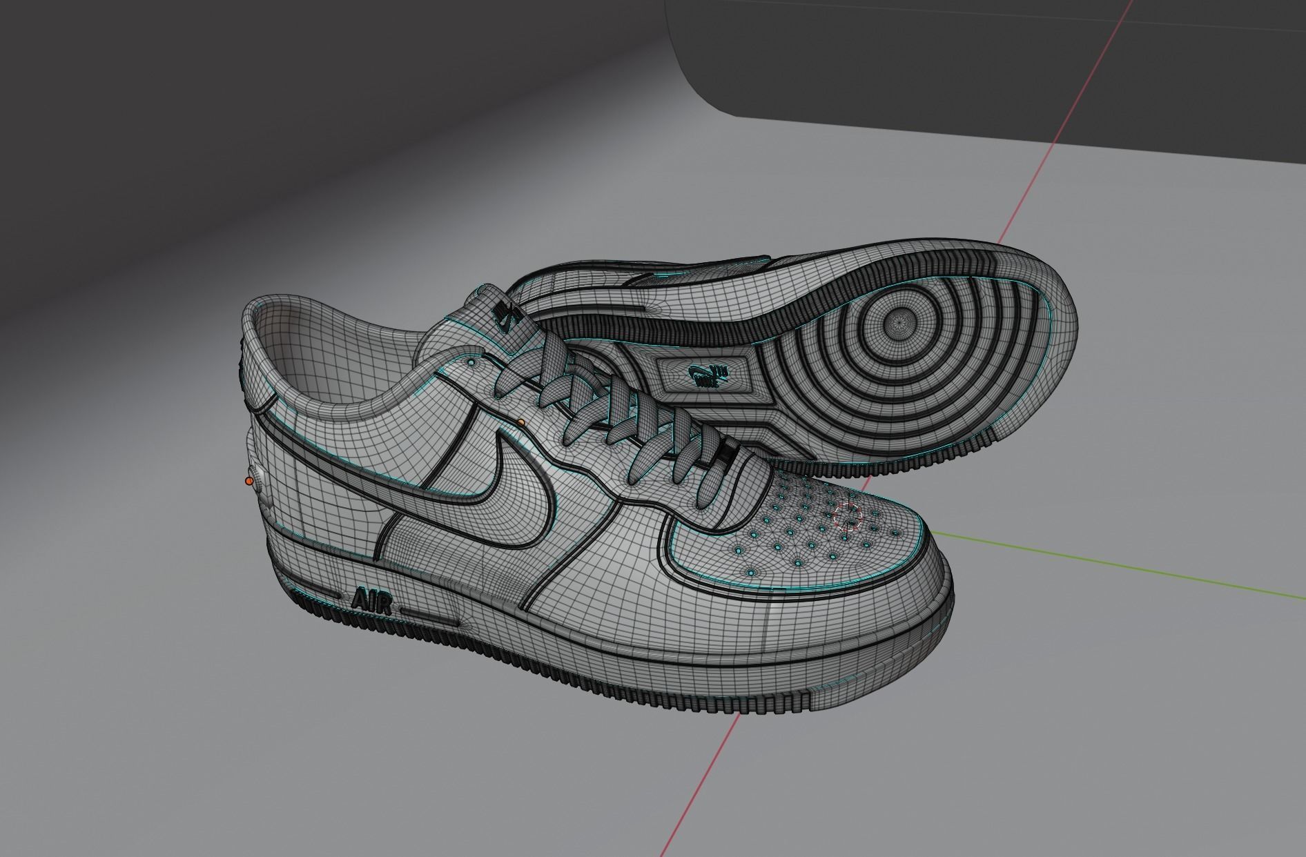 Nike Air Force 1 Cactus Jack Low-poly 3D model_6