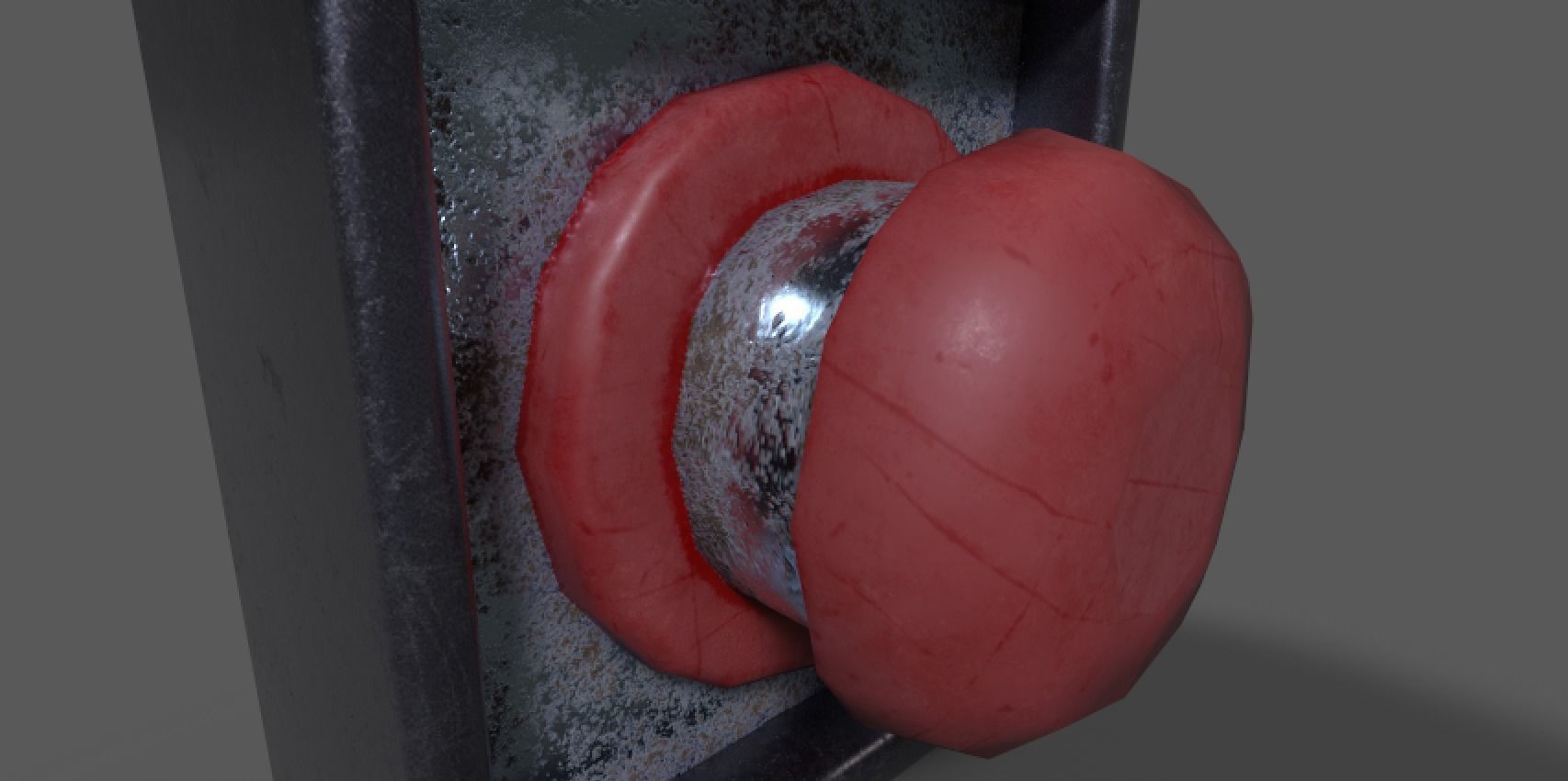 Emergency Stop Button Low-poly 3D model_3