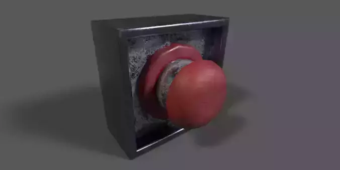 Emergency Stop Button Low-poly 3D model