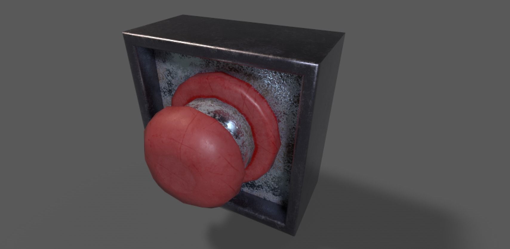 Emergency Stop Button Low-poly 3D model_1