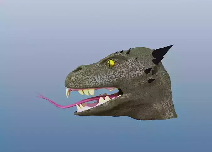 Lizardfolk Head Free 3D model