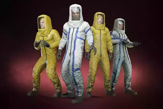 Pandemic man 02 Low-poly 3D model