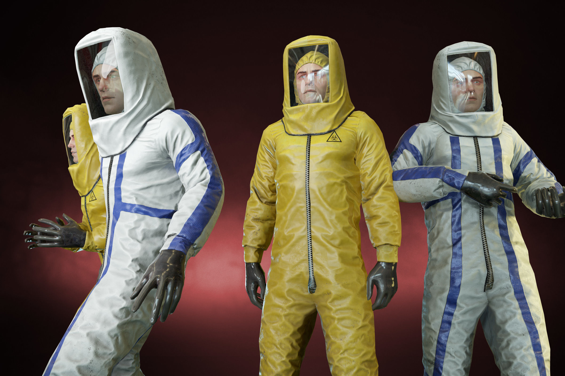 Pandemic man 02 Low-poly 3D model_4