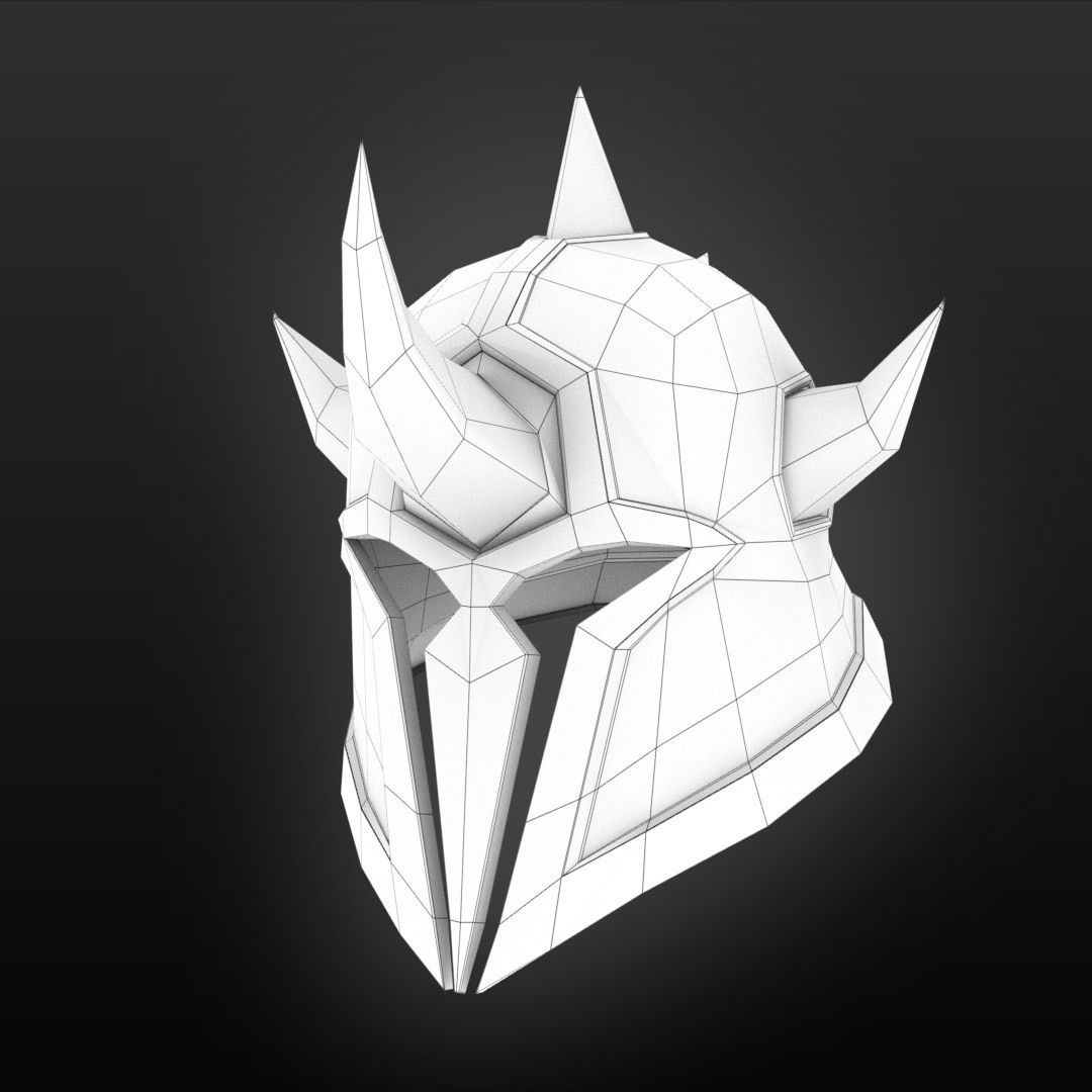 Medieval helmet Low-poly 3D model_8