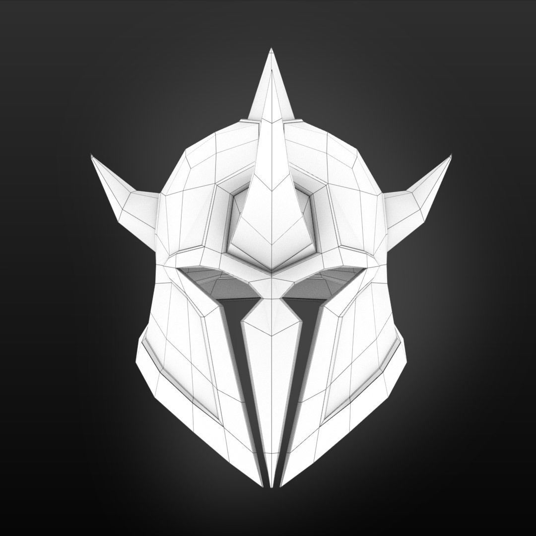 Medieval helmet Low-poly 3D model_14