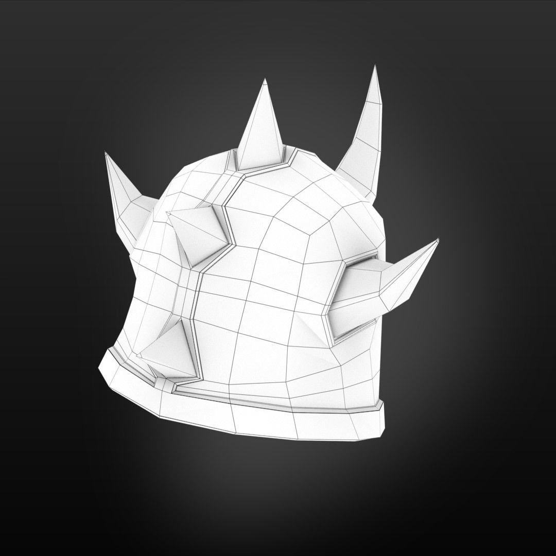 Medieval helmet Low-poly 3D model_13