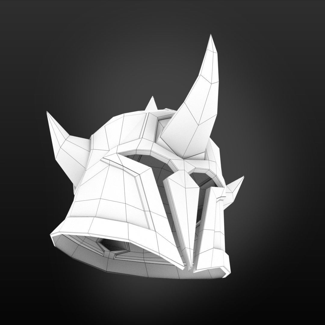 Medieval helmet Low-poly 3D model_11