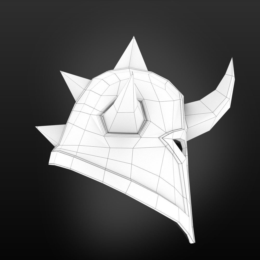 Medieval helmet Low-poly 3D model_12